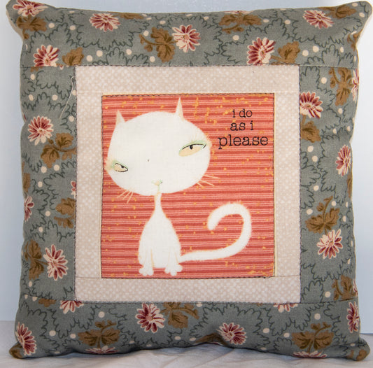 Snarky Cat Throw Pillow-DK-1-20-8133